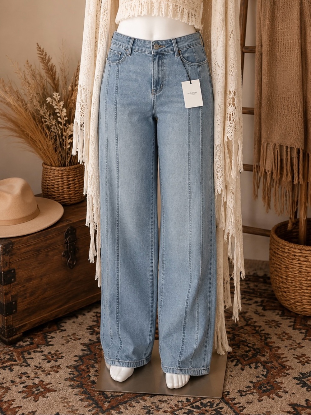 Hidden Logan High Rise Dad Jeans NWT Light Wash Size 29 Tall